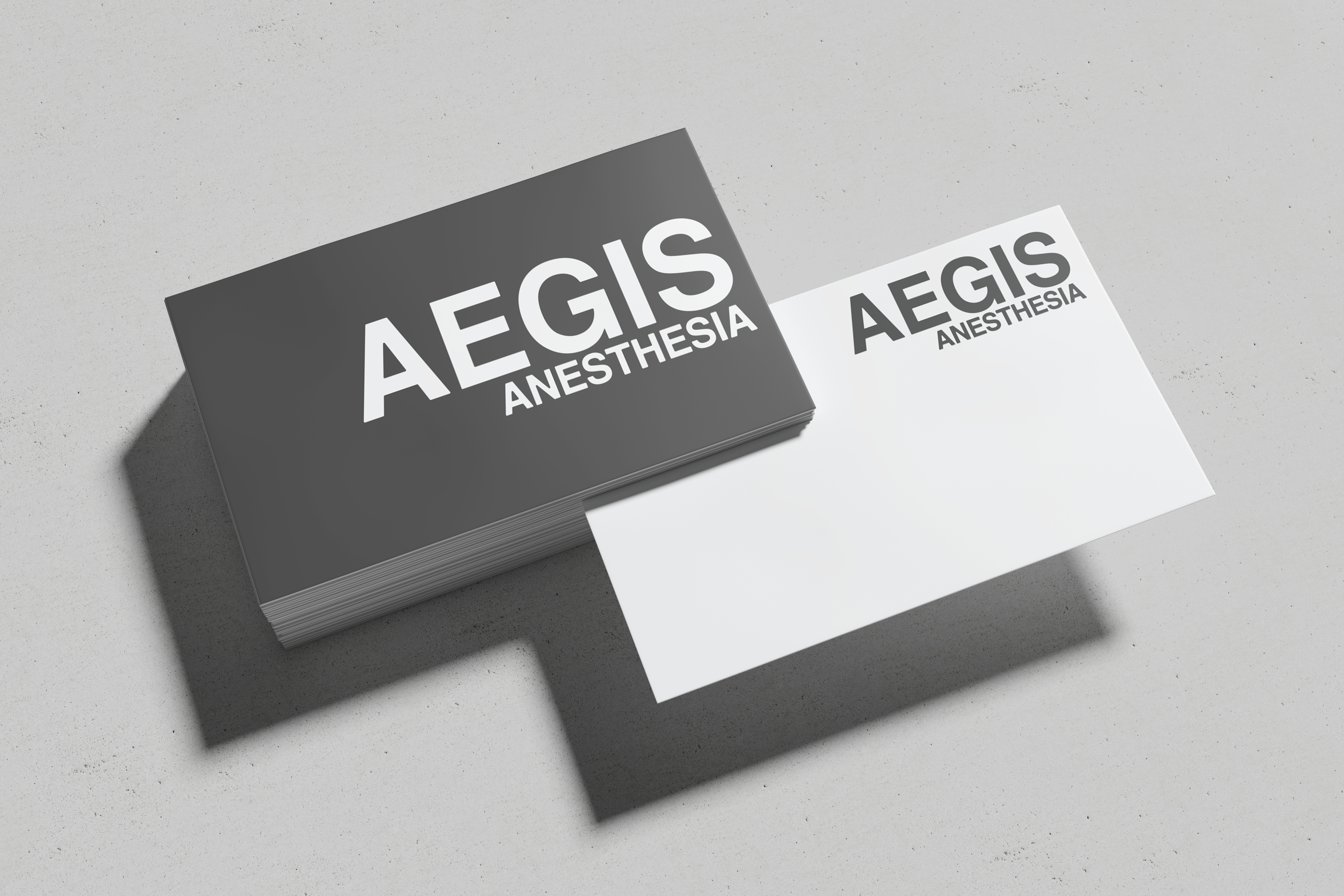AEGIS ANESTHESIA typelogo and business cards